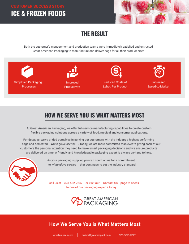 new packaging eliminates production difficulties infographic