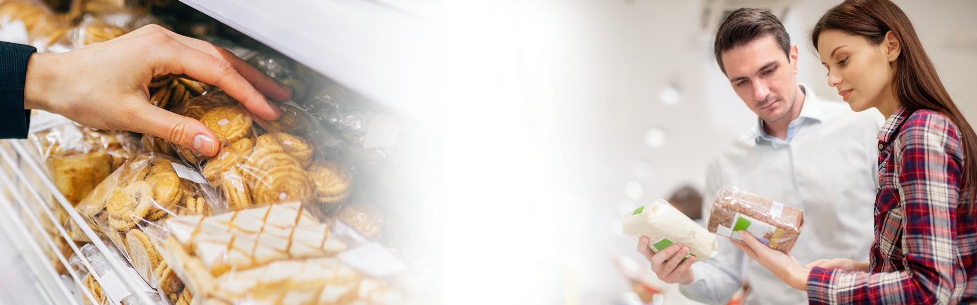 man and woman shopping for baked goods in pfa free packaging