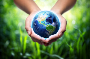 hands holding earth globe